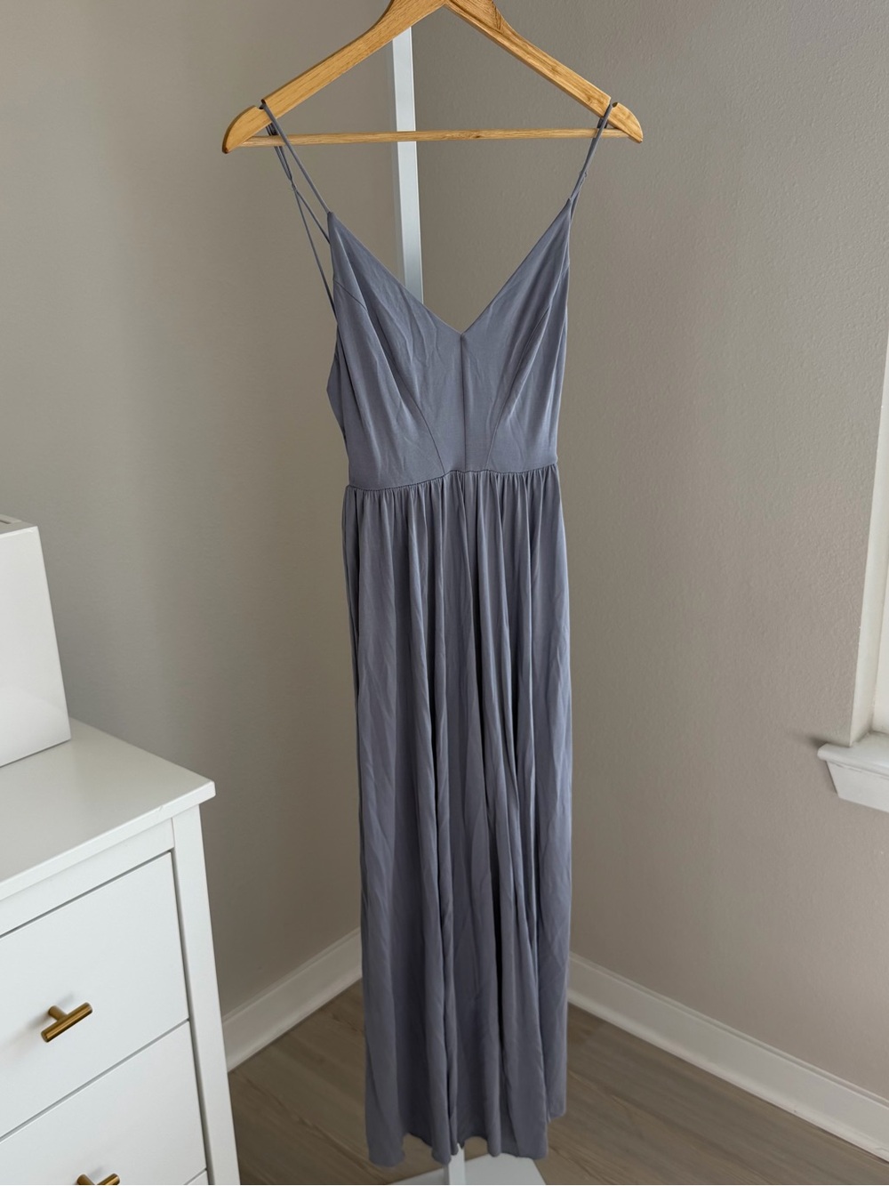 silence + noise Gray Spaghetti-Strap Maxi Jumpsuit